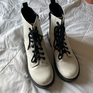 White and Black Boots